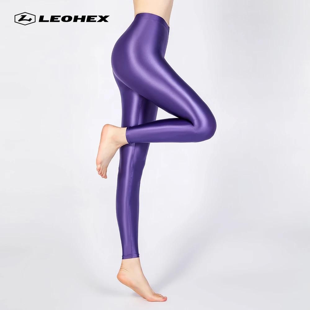 Leggings brillants satin LEOHEX 2022 pour femmes - Pantalon paillettes japonais taille haute cheville longue