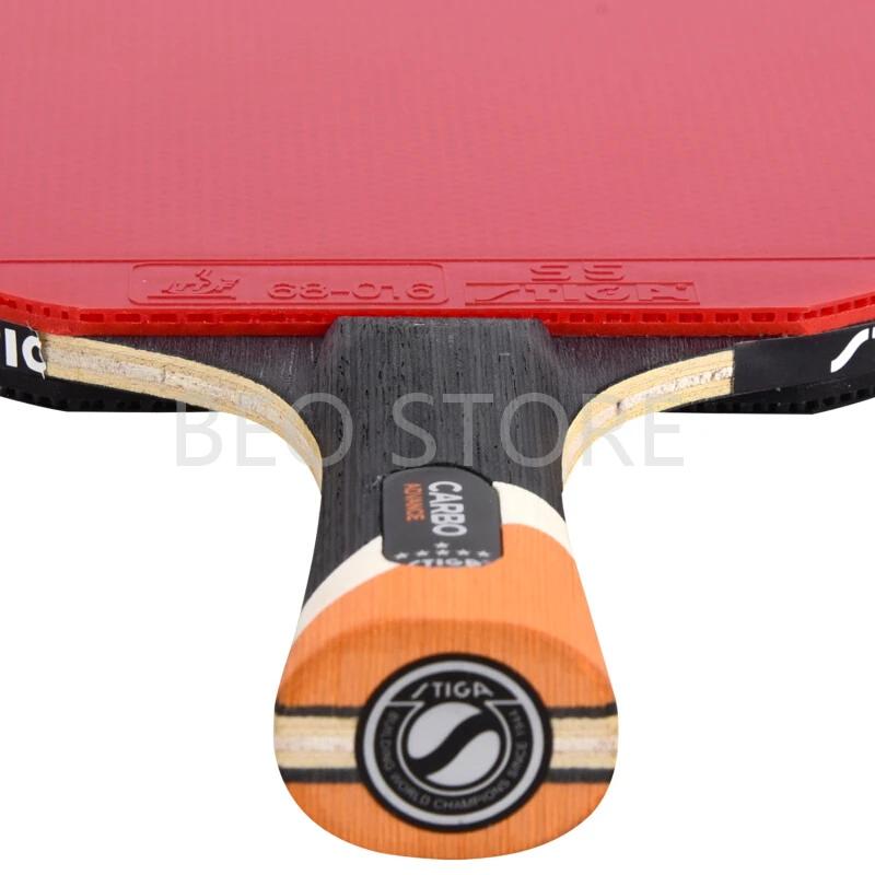 Raquette de tennis de table STIGA 6 étoiles - Originale boutons carbone caoutchouc batte ping-pong compétition