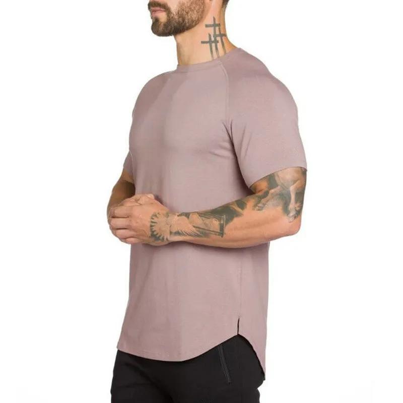 T-shirt à manches courtes et col en V pour homme, vêtement de marque, respirant, slim, de sport, de course, été
