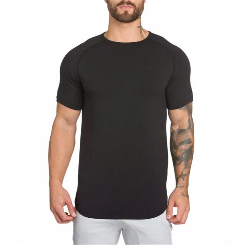 T-shirt à manches courtes et col en V pour homme, vêtement de marque, respirant, slim, de sport, de course, été