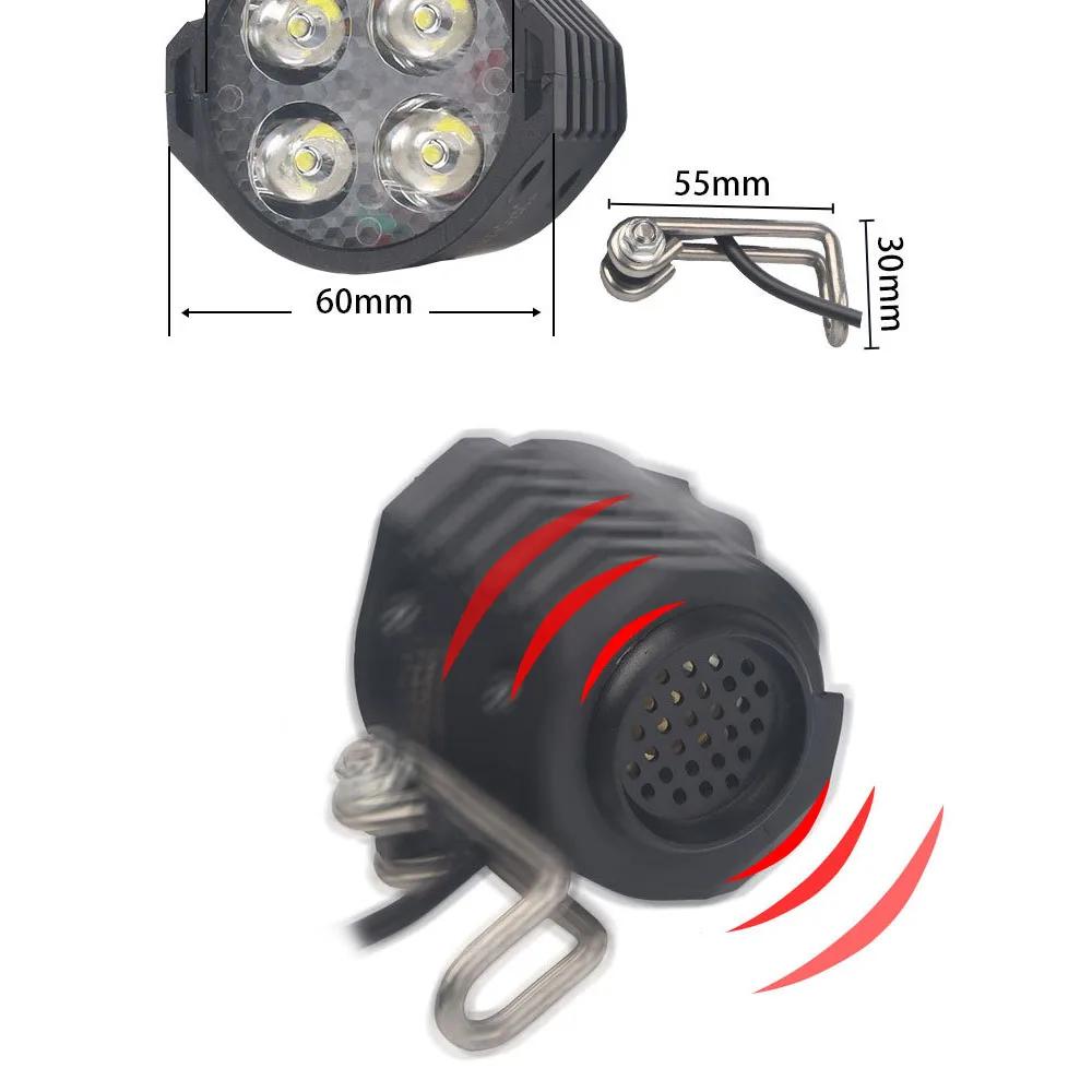 Lumière de vélo électrique/lumière de vélo électrique 12W 36V 48V avec interrupteur de klaxon lampe de poche étanche