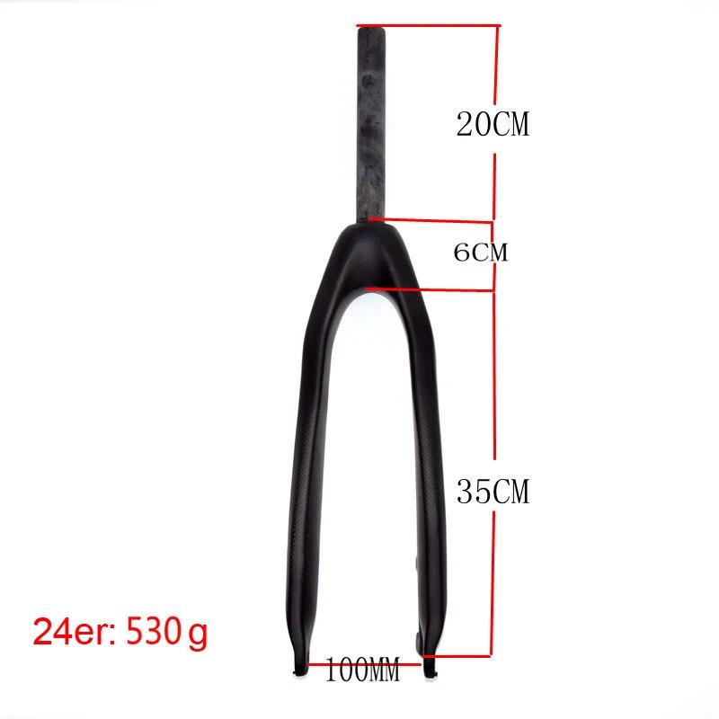 Date 20/24 "pouces vélo d'escalade essai 3K fibre de carbone fourche avant