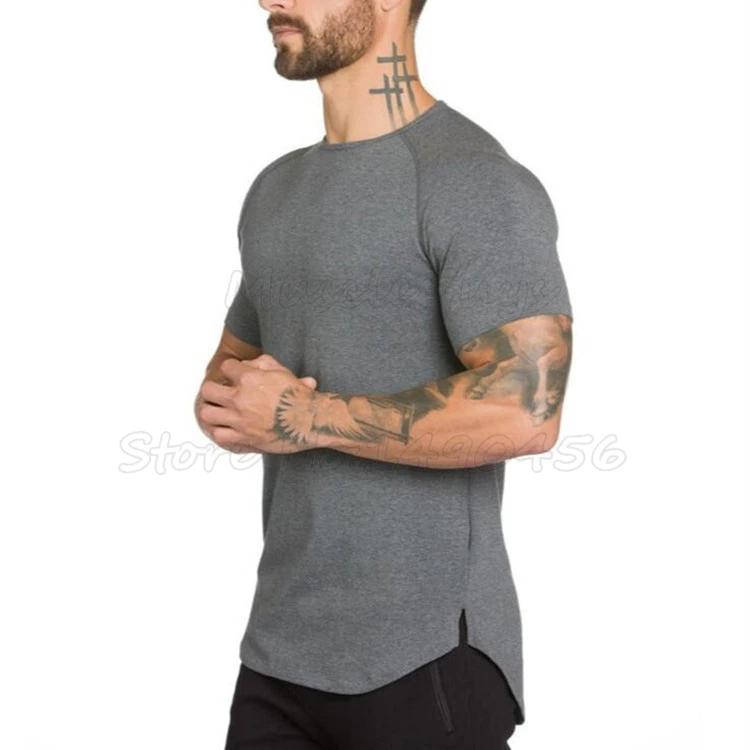 T-shirt à manches courtes pour homme, vêtement de marque, en coton, style hip hop, idéal pour la musculation