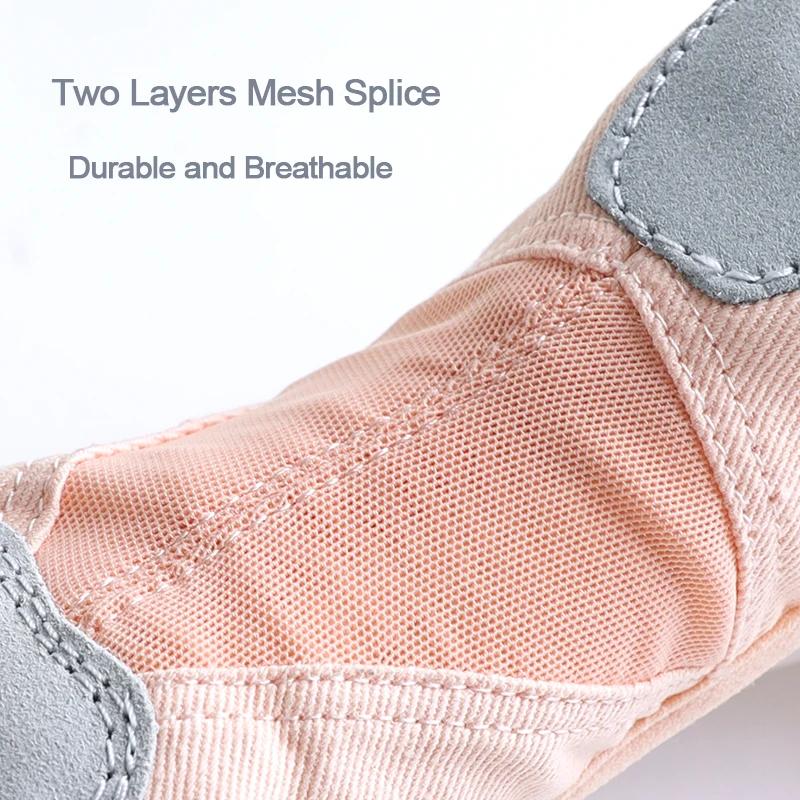 Chaussures ballet femmes filles danse - Académie tissu souple pantoufles maille fendues