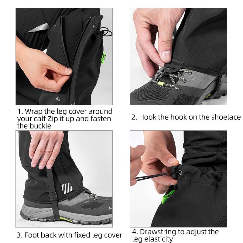 Guêtres imperméables ROCKBROS randonnée marche escalade chasse neige legging protection