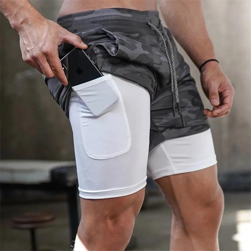 Shorts de course homme 2 en 1 2024 été jogging fitness séchage rapide gym sport