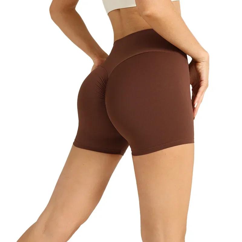 Short yoga femme taille haute sans couture - Respirant séchage rapide fitness running cyclisme