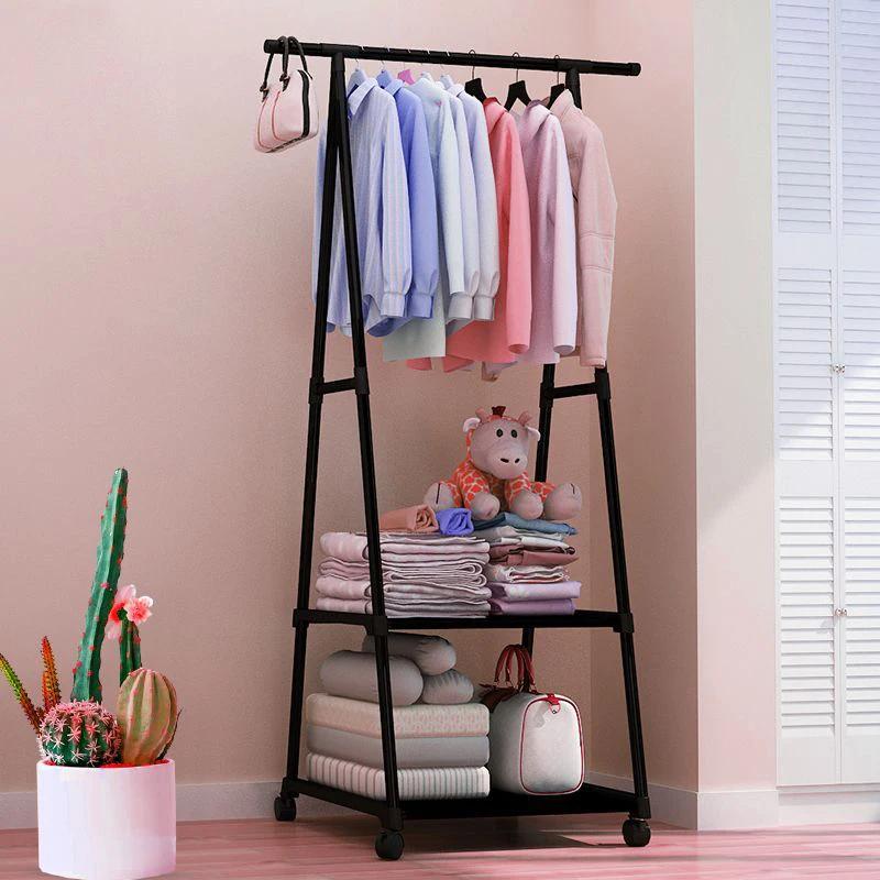 Porte-vêtements monté au sol, cintre Simple, porte-chapeaux, chambre pliante triangulaire, ménage, sac suspendu d'intérieur, vêtements