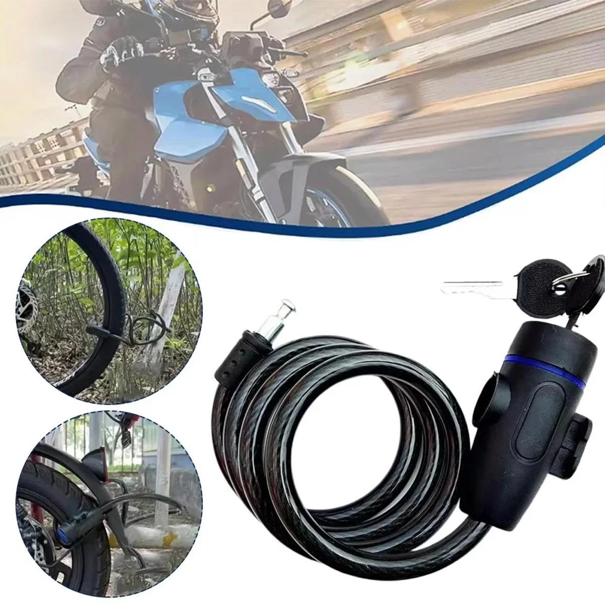 Serrure de câble de vélo avec clés, haute sécurité, antivol, résistant aux cisailles, serrure universelle pour chaîne de moto et Scooter, accessoires de vélo