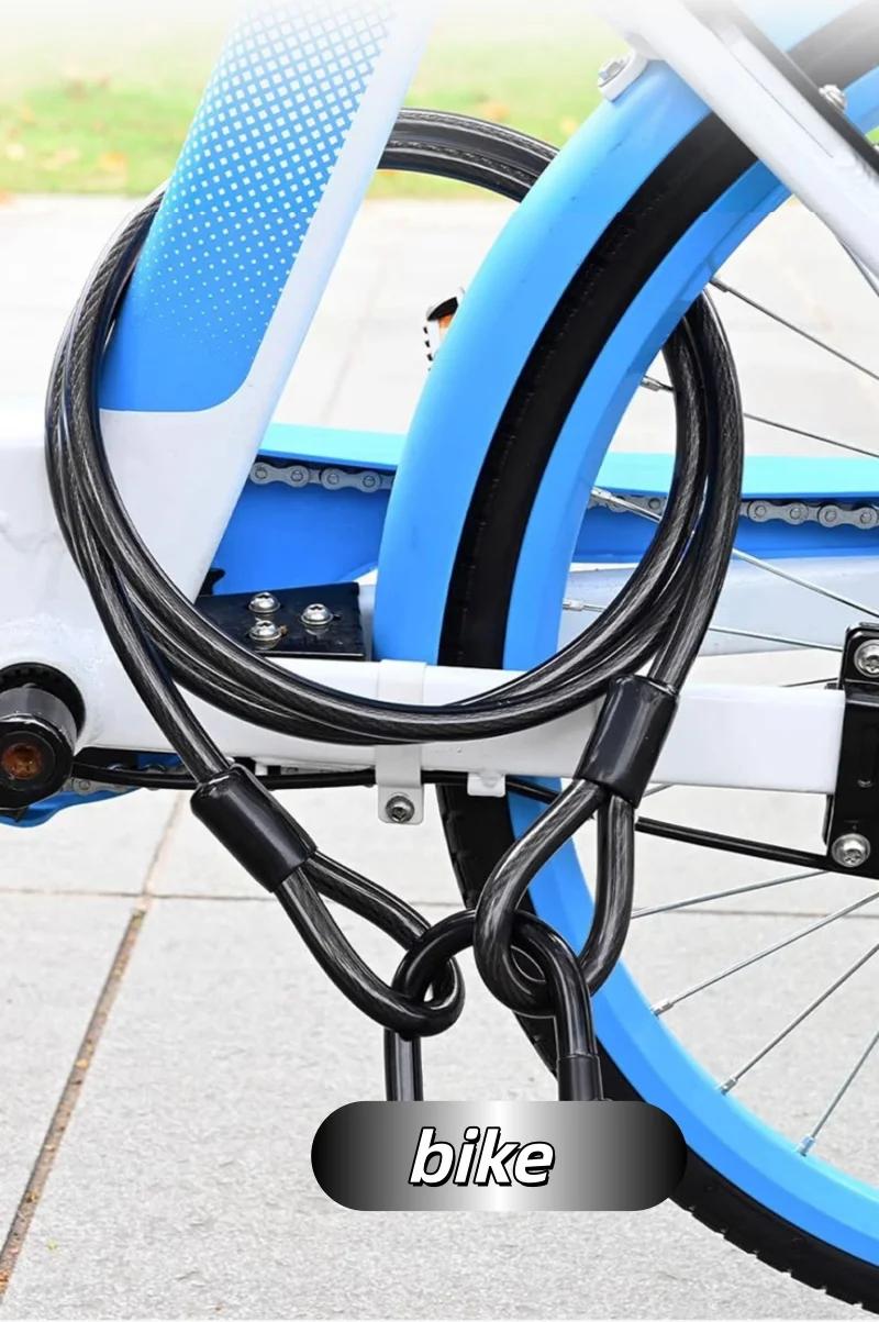 Antivol de chaîne pour vélo, 1,2 m, antivol de sécurité pour moto, vélo, etc.