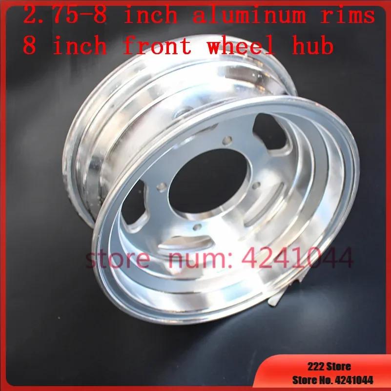 2.75-8 8 pouces pour vélo petite pièce de moto roues en aluminium cercle de vide utilisation 90/65-8 tire3.50-8 4.80/4.00-8 pneu
