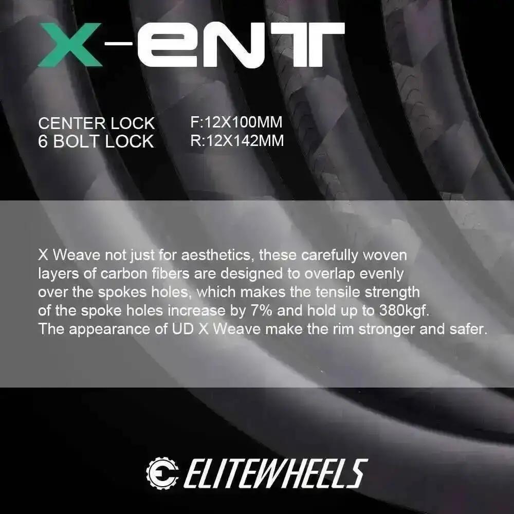 Jeu de roues en carbone ELITEWHEELS ENT X WEAVE pour vélo de route