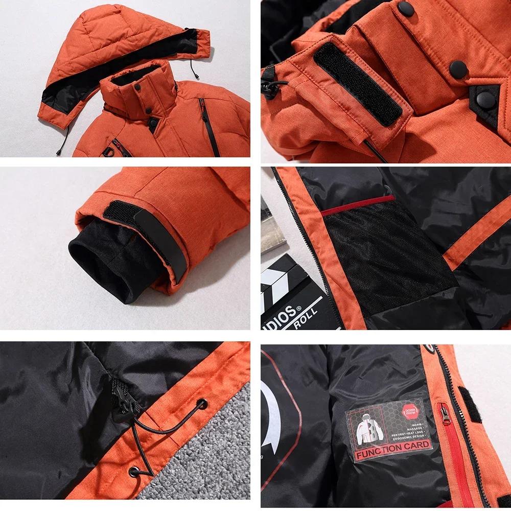 Doudoune coupe-vent trempée pour homme, veste de ski de montagne, sports de plein air, vêtements de camping d'hiver, garder au chaud, 506