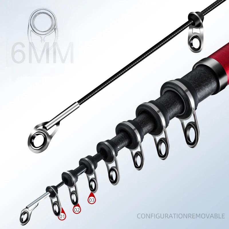 Nouvelle canne à pêche en carbone 5.3M 6.0M ultra-léger ultra-dur portable
