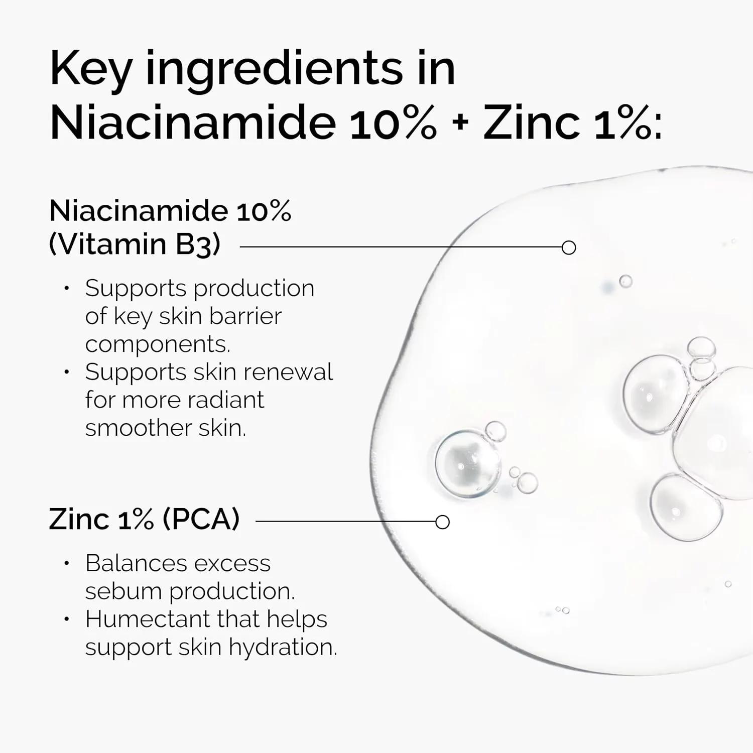 Sérum visage hydratant 30ml Acide Hyaluronique 2% + B5 & Niacinamide 10% + Zinc 1% pour une peau lisse, douce et hydratée - Coffret soin visage
