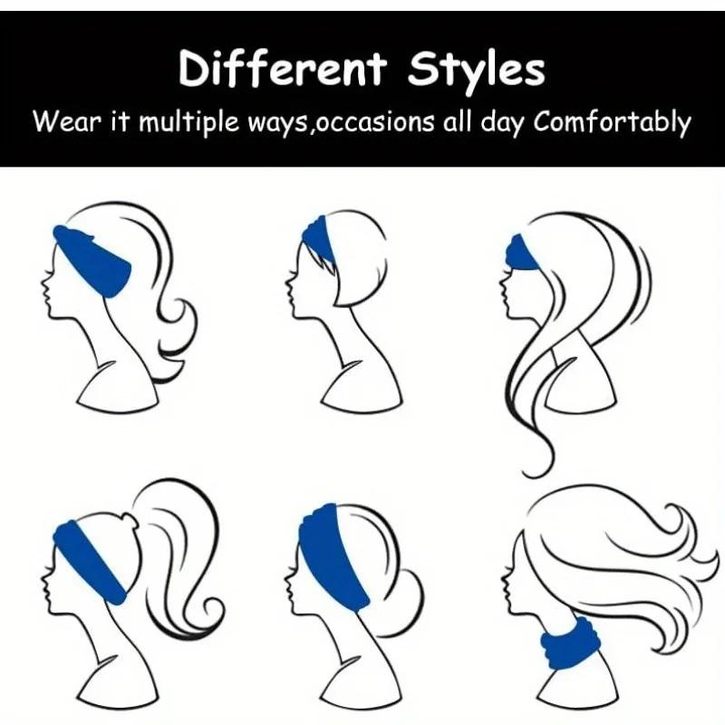 10 pièces bandeau élastique pour femmes - Fitness Yoga course accessoires cheveux couleur unie