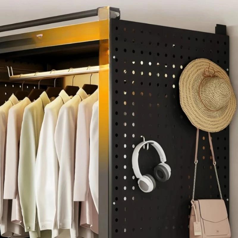 Porte-vêtements de luxe noir pour femmes, pour balcon, buanderie, salon, chambre d'enfants, style nordique vintage, meuble de couloir