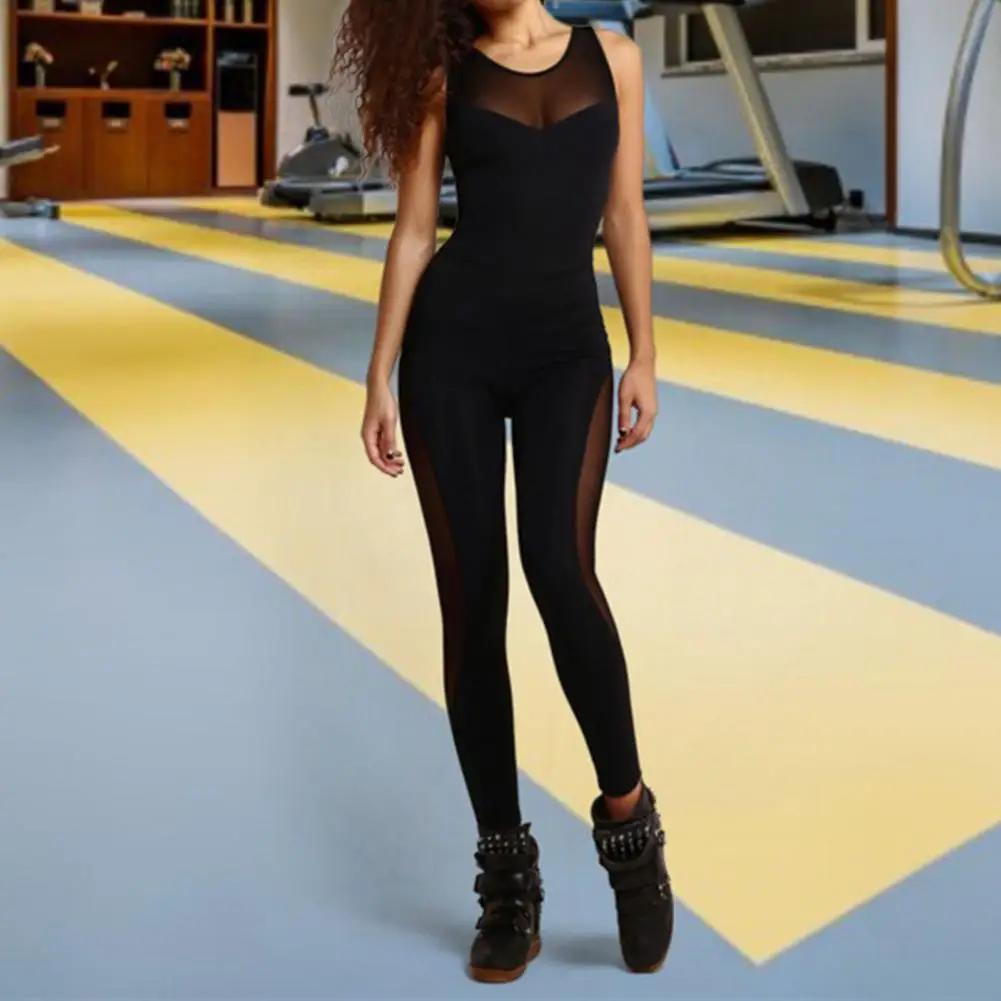 Vêtements de Sport dos nu, combinaison de Sport, survêtement d'entraînement pour femmes, transparent, épaules dénudées, vêtements de Sport, ensemble de Yoga pour femmes, pour salle de Sport