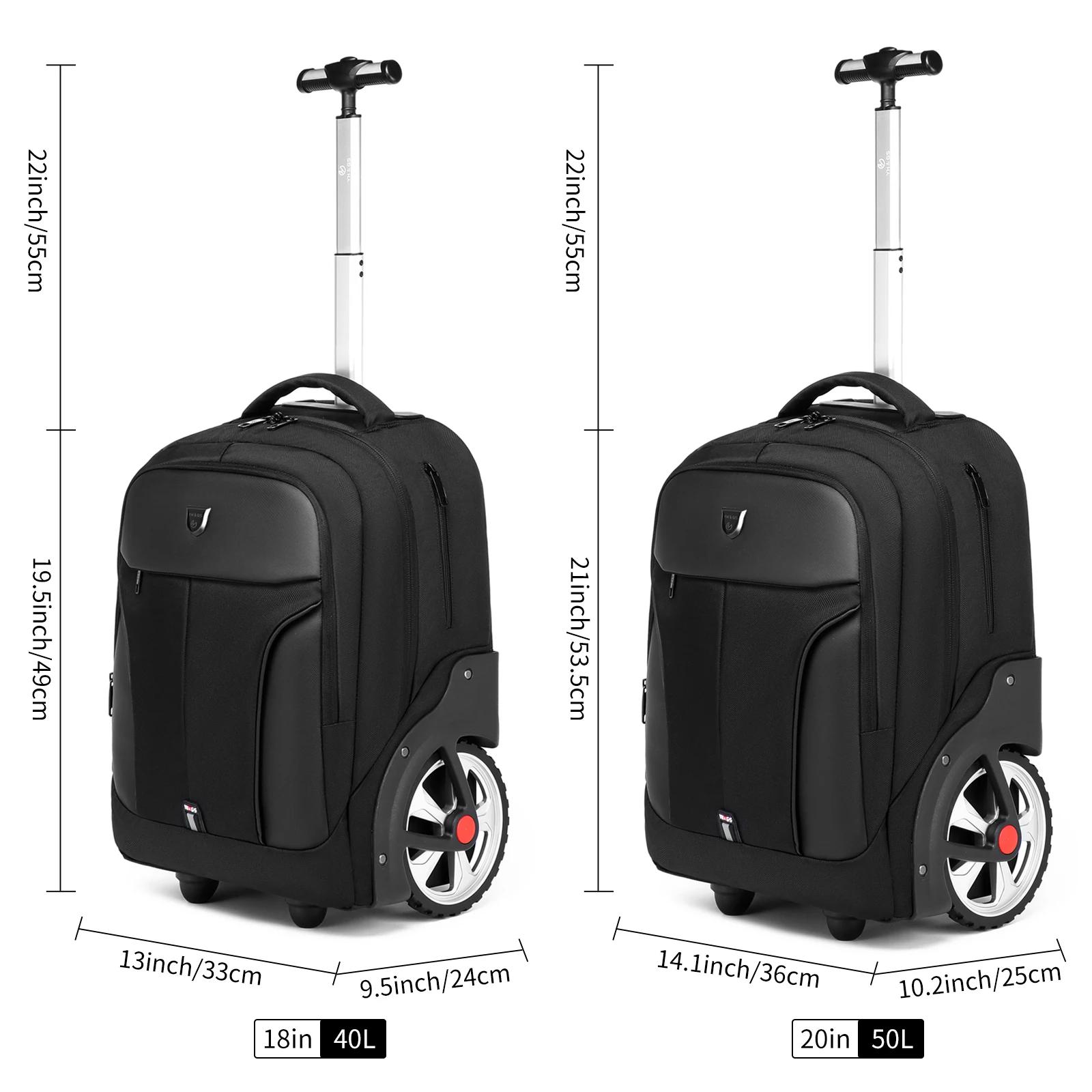 Sac à dos à bagages roulants de 20 pouces avec roulettes