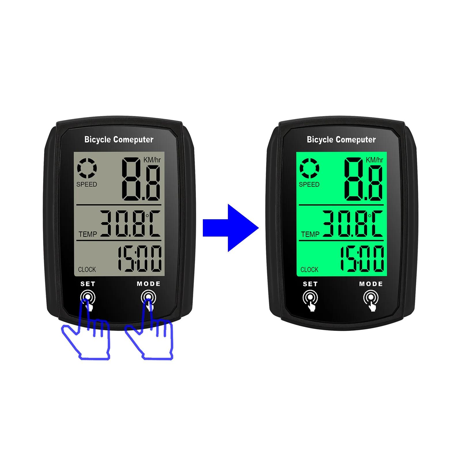 Ordinateur de vélo LCD numérique filaire, compteur de vitesse, odomètre de vitesse avec rétro-éclairage, accessoires de vélo