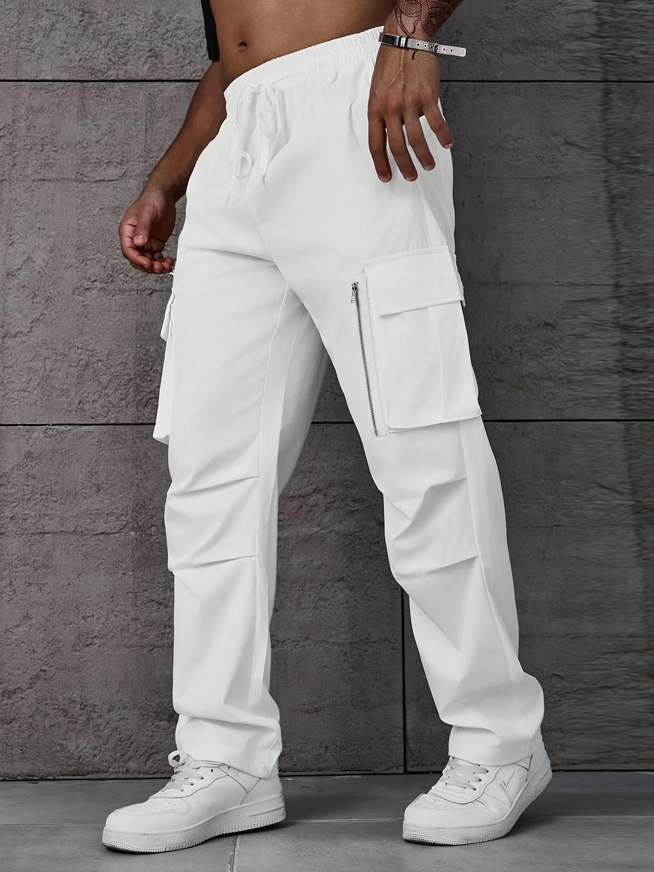 Pantalons de travail grande taille pour hommes avec poches latérales à rabat