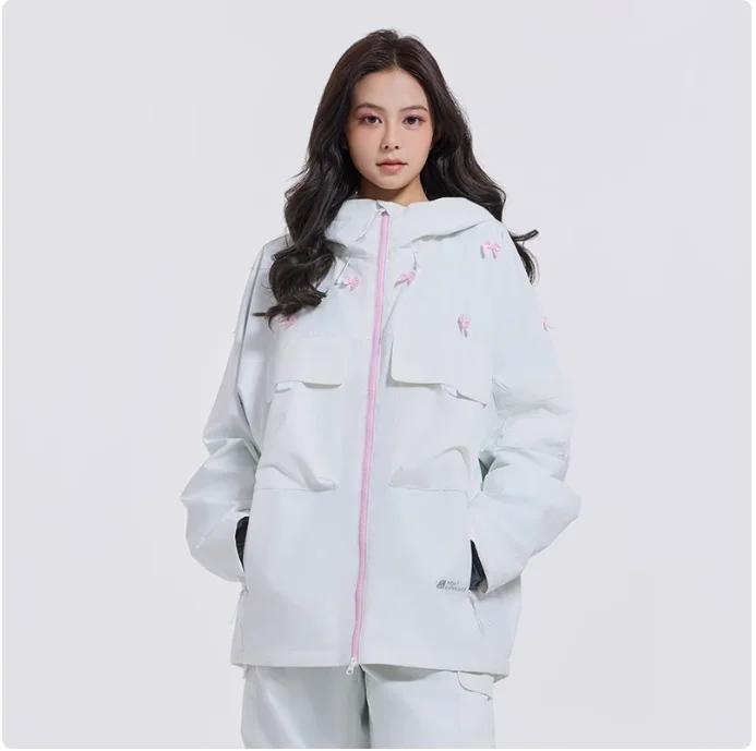 Vêtements de ski coupe-vent imperméables pour femmes, veste résistante à l'usure, simple planche, double planche, mignon, doux, haute expérience