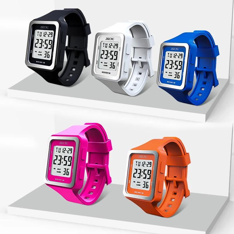 Montre de sport pour femme, montre de sport numérique, étanche 50 m, grand écran numérique, cadran carré