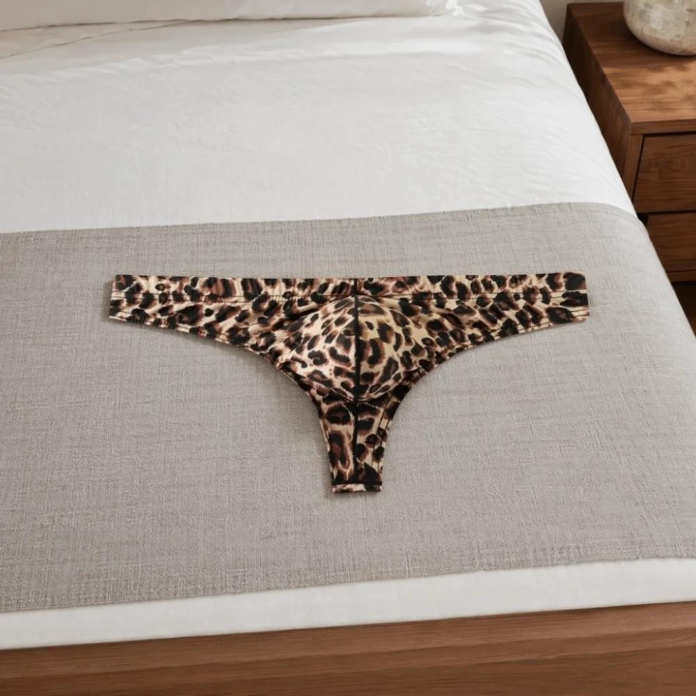 Sous-vêtements pour hommes, lingerie pour hommes, slips imprimés léopard, caleçons taille basse, culottes pour hommes, slips respirants, cadeaux pour hommes
