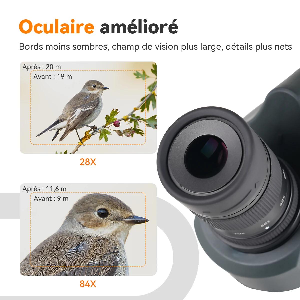 Svbony SV41Pro 28-84x80 Mak longue-vue FMC équipement de Camping étanche pour l'observation des oiseaux