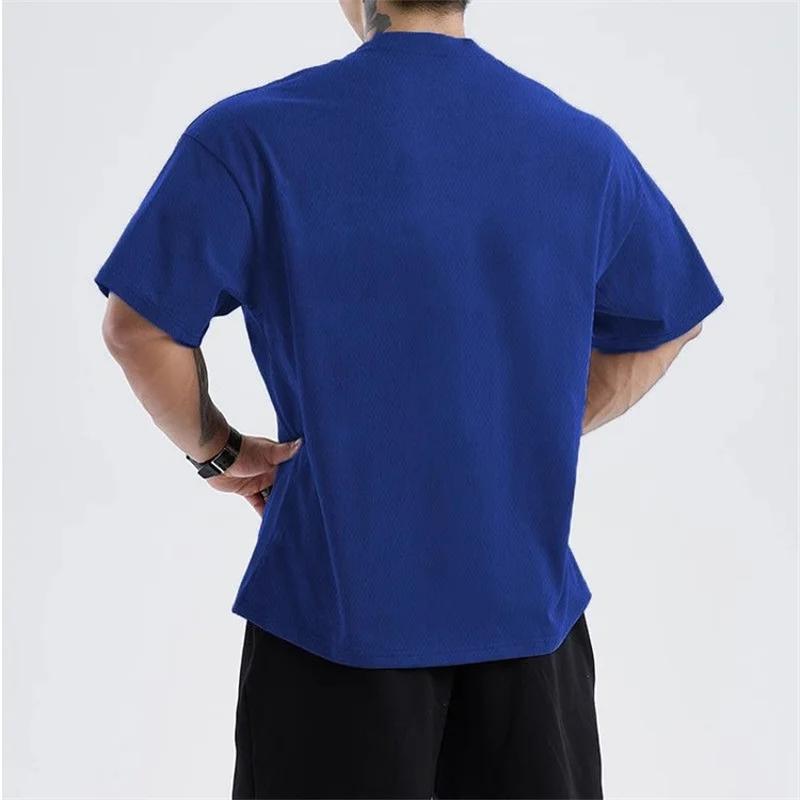 T-shirt oversize homme à séchage rapide - Haut fitness et running été en maille respirante