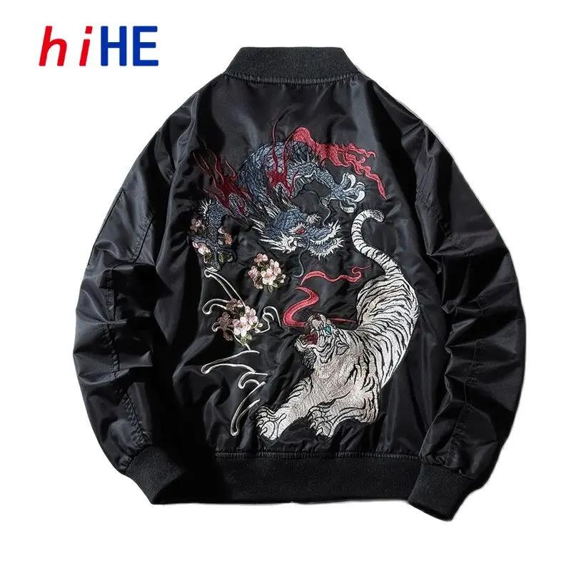 Hommes femmes Bomber veste Dragon tigre brodé Sukajan rembourré manteau de Baseball japon mâle Windrunner 2024 MA1 print