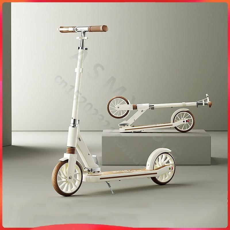 Trottinette pour enfants, vélo pliable, grande roue coulissante pour enfants, trottinette à deux roues pour adultes de 5 à 15 ans