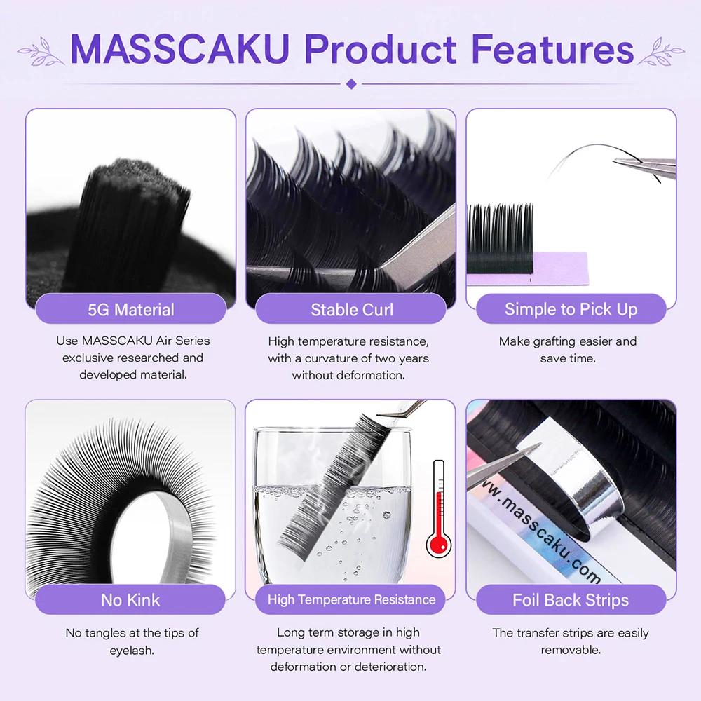 MASSCAKU Faux cils de vison Ellipse Extension