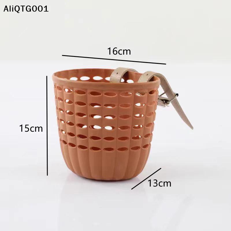 Panier de vélo pour enfants, rangement durable avec sangles réglables en PU, panier de guidon pour filles, tout-petits, cyclisme en plein air