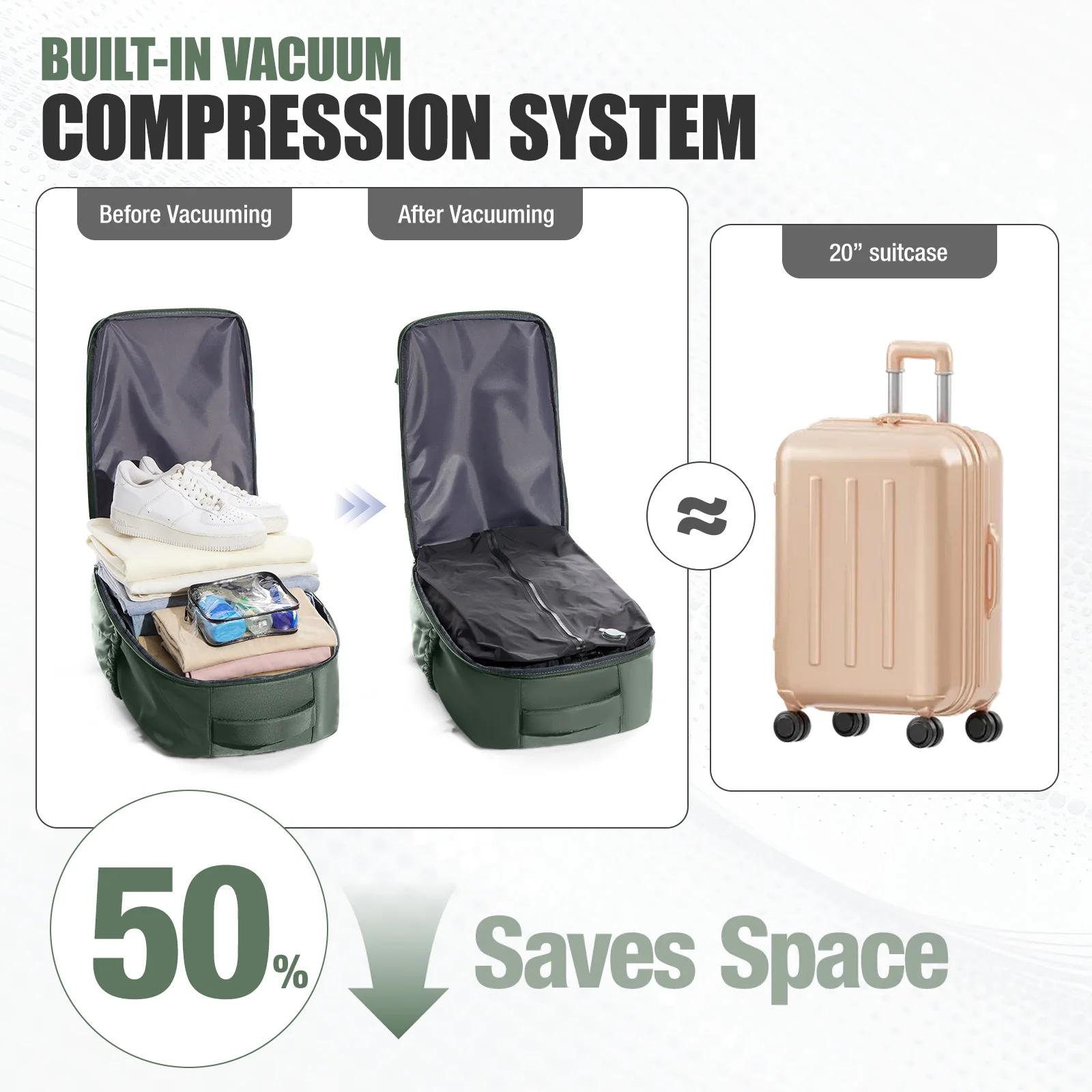Ryanair 40x30x20 sac à dos de voyage sac à dos de compression sous vide avec pompe