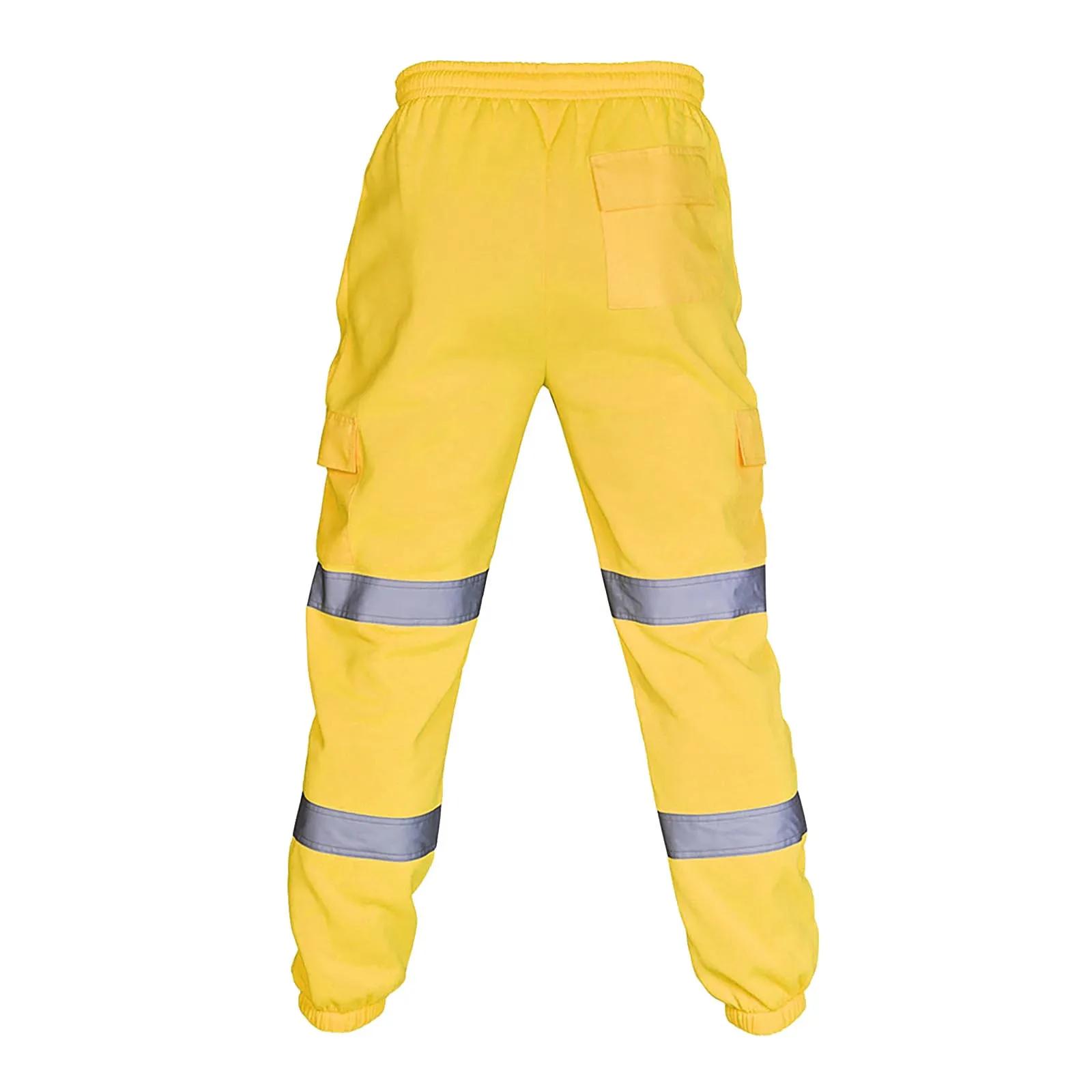 Vêtements de travail de sécurité pour hommes, pantalons décontractés pour le travail routier, pantalons à bandes de coulée haute, salopette haute visibilité, joggeurs, vêtements de travail, nouveau