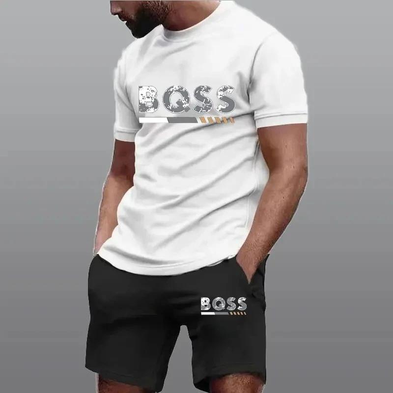 Vêtements de sport d'été pour hommes, ensemble deux pièces, mode, fitness, course à pied, décontracté, séchage rapide, ensemble short à manches courtes, vêtements pour hommes