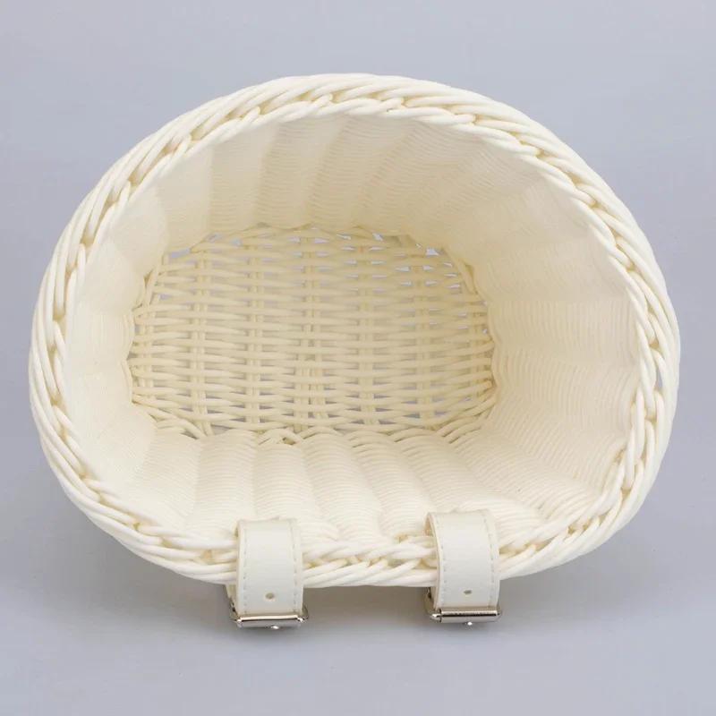 Panier de vélo traditionnel multifonction pour guidon avant, panier de vélo étanche tissé à la main pour enfants