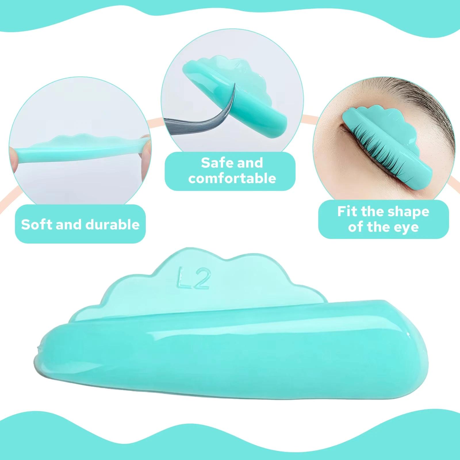 Libeauty nouveau 4 paires de colle gratuite Silicone cils Perm tige bouclier