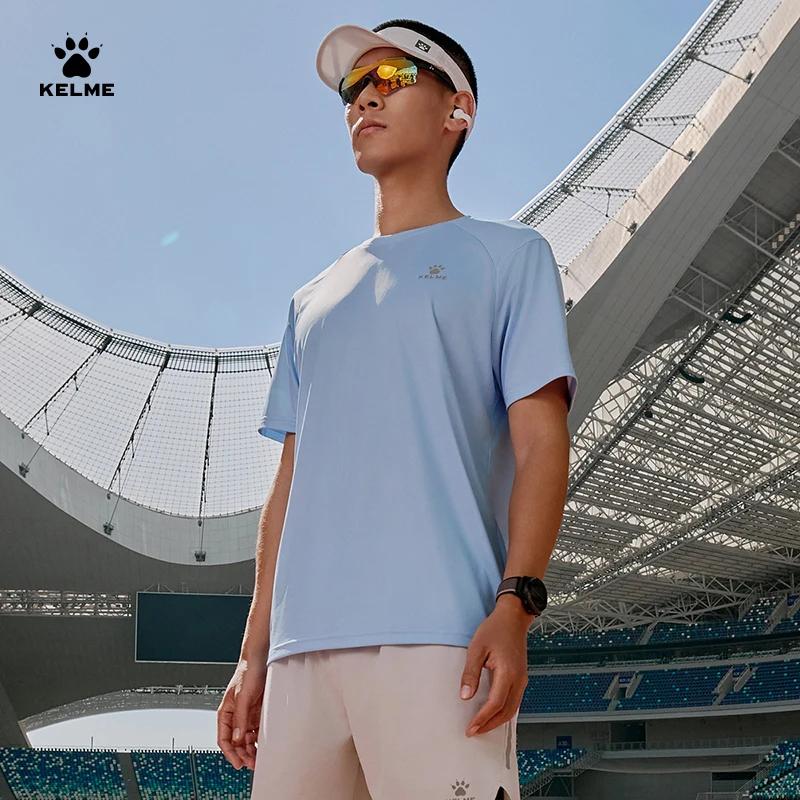 T-shirt course Kelme homme col rond respirant fitness entraînement vêtements séchage rapide