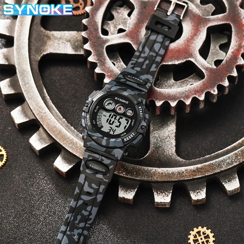 SYNOKE étudiant Sport montres pour enfants montres électroniques colorées 50M étanche horloge enfants montre numérique pour garçons filles