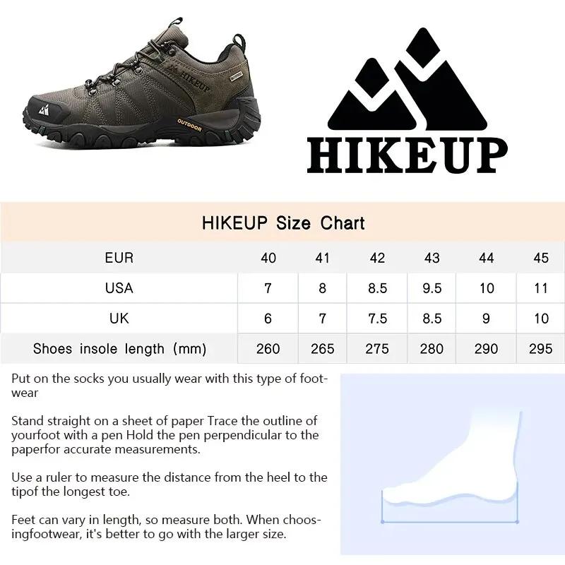 Chaussures de randonnée homme cuir véritable HIKEUP - Semelle caoutchouc antidérapante 4 saisons