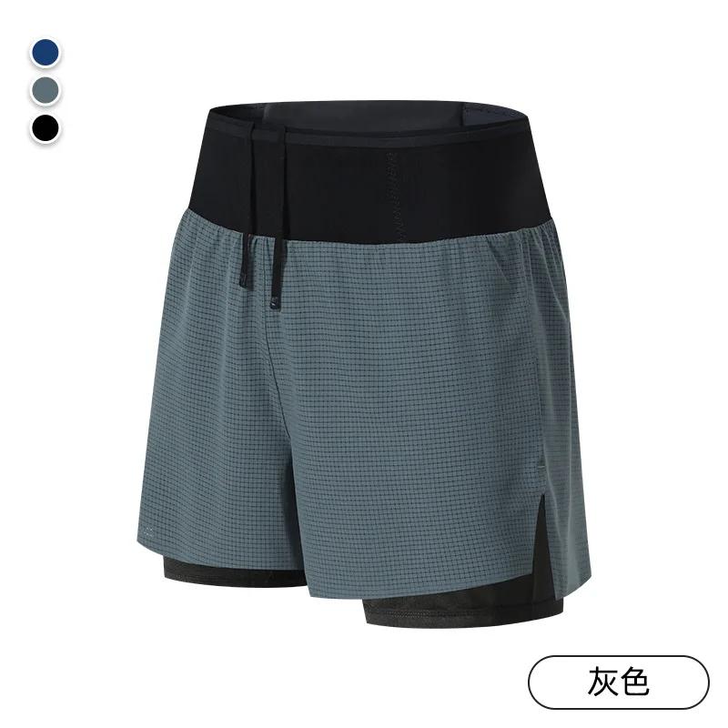 Short sport 2 en 1 homme marathon fitness multi-poches - Double pont basket course