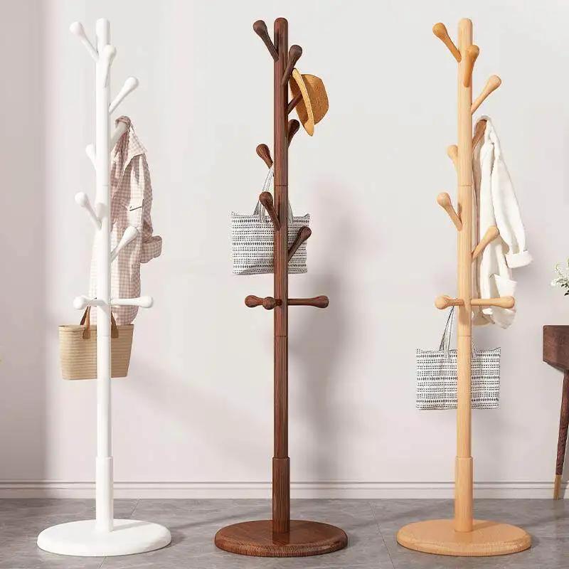 Porte-vêtements sur pied en bois économique pour couloir, hôtel, petit appartement, mobilier de chambre