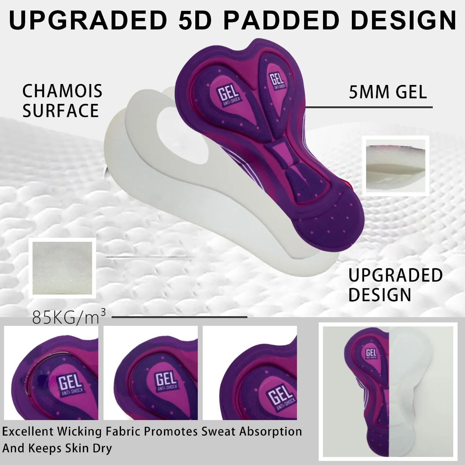 Shorts de cyclisme pour femmes avec coussin 3D, poche latérale, taille haute, pour l'entraînement et le fitness