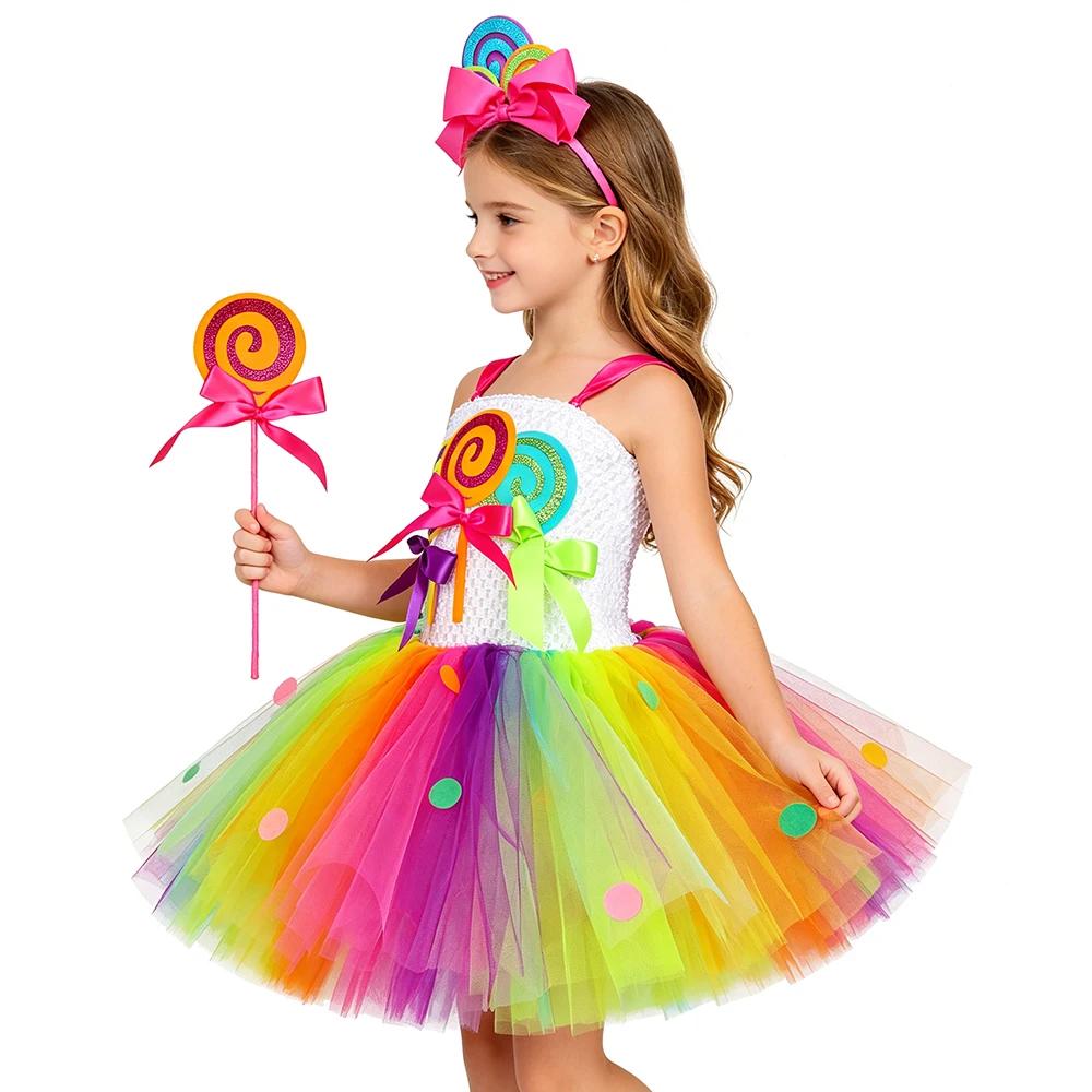 Costume de sucette arc-en-ciel pour filles
