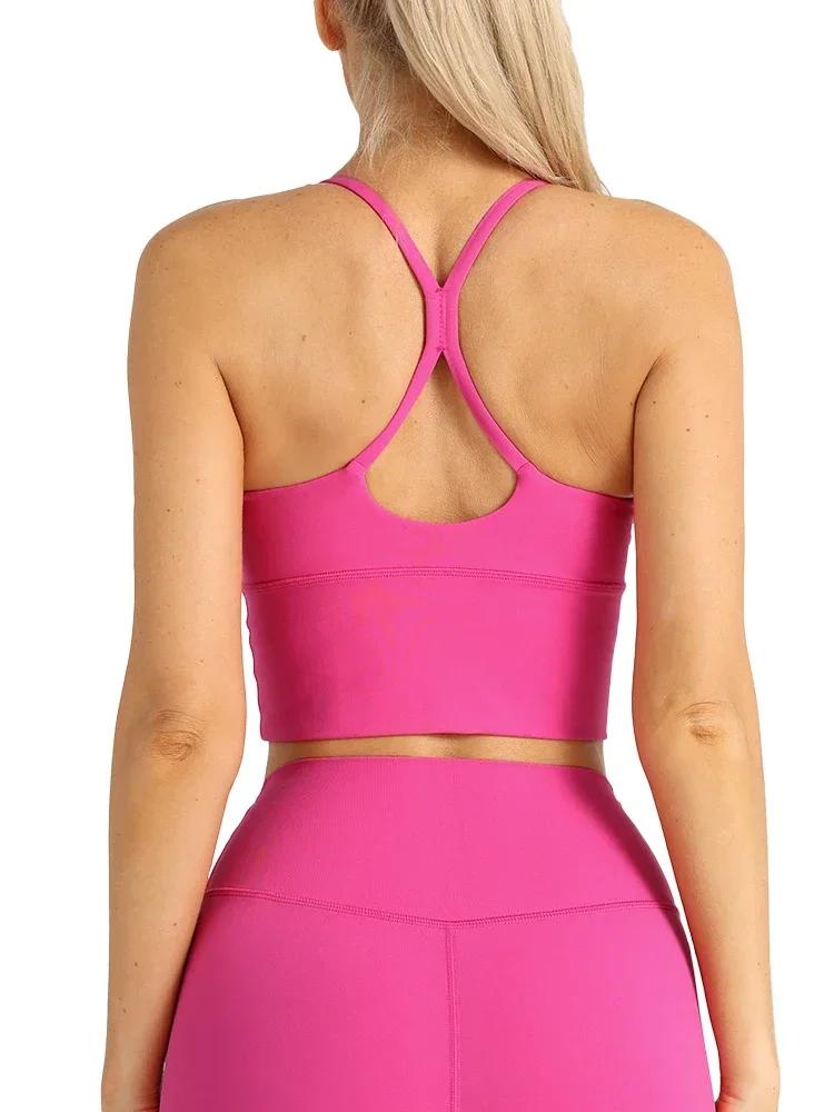 Soutien-gorge sport femme dos croisé Y forme sexy fitness yoga jogging entraînement sensation nue