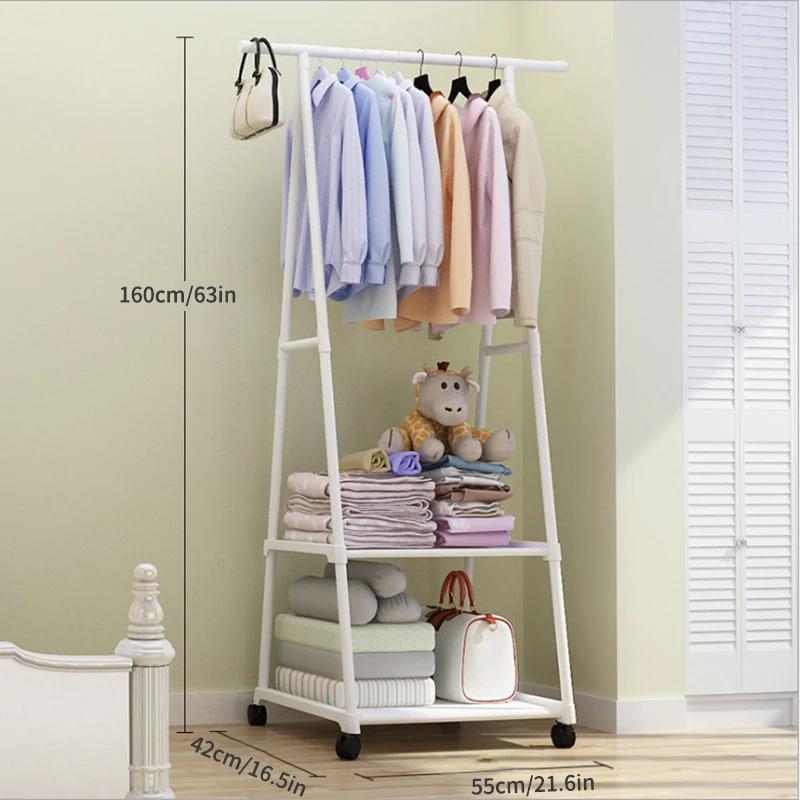 Porte-vêtements monté au sol, cintre Simple, porte-chapeaux, chambre pliante triangulaire, ménage, sac suspendu d'intérieur, vêtements