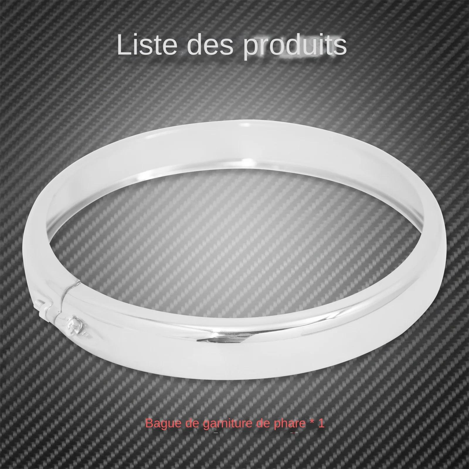 Anneau de garniture de phare de moto noir/Chrome