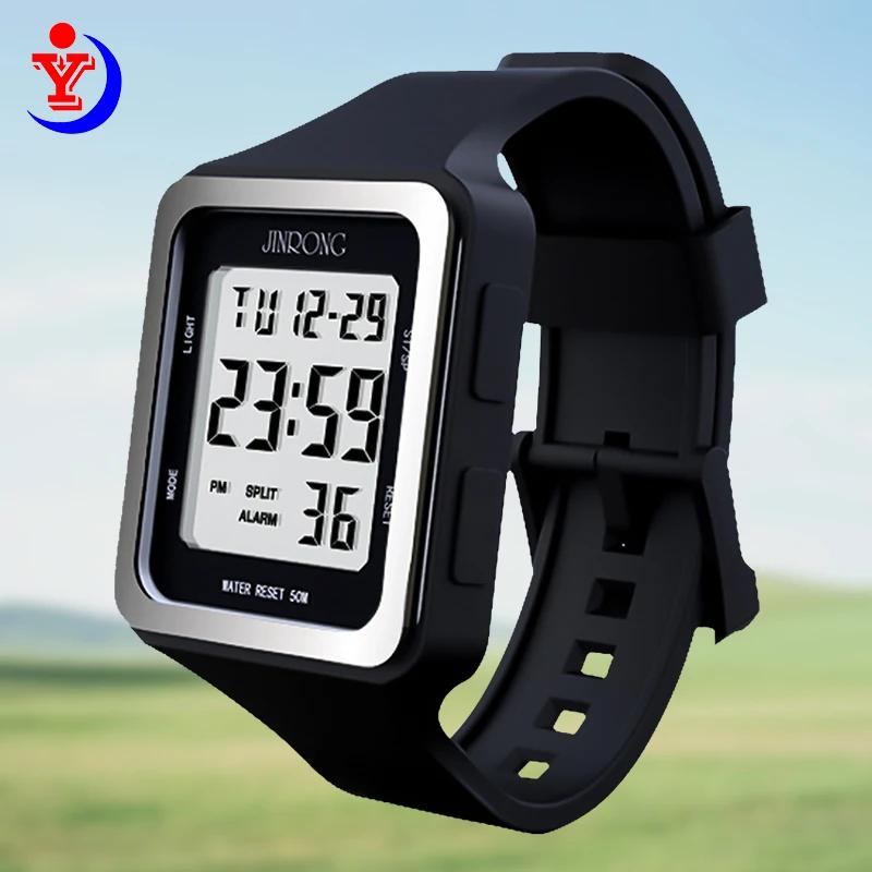 Montre de sport pour femme, montre de sport numérique, étanche 50 m, grand écran numérique, cadran carré